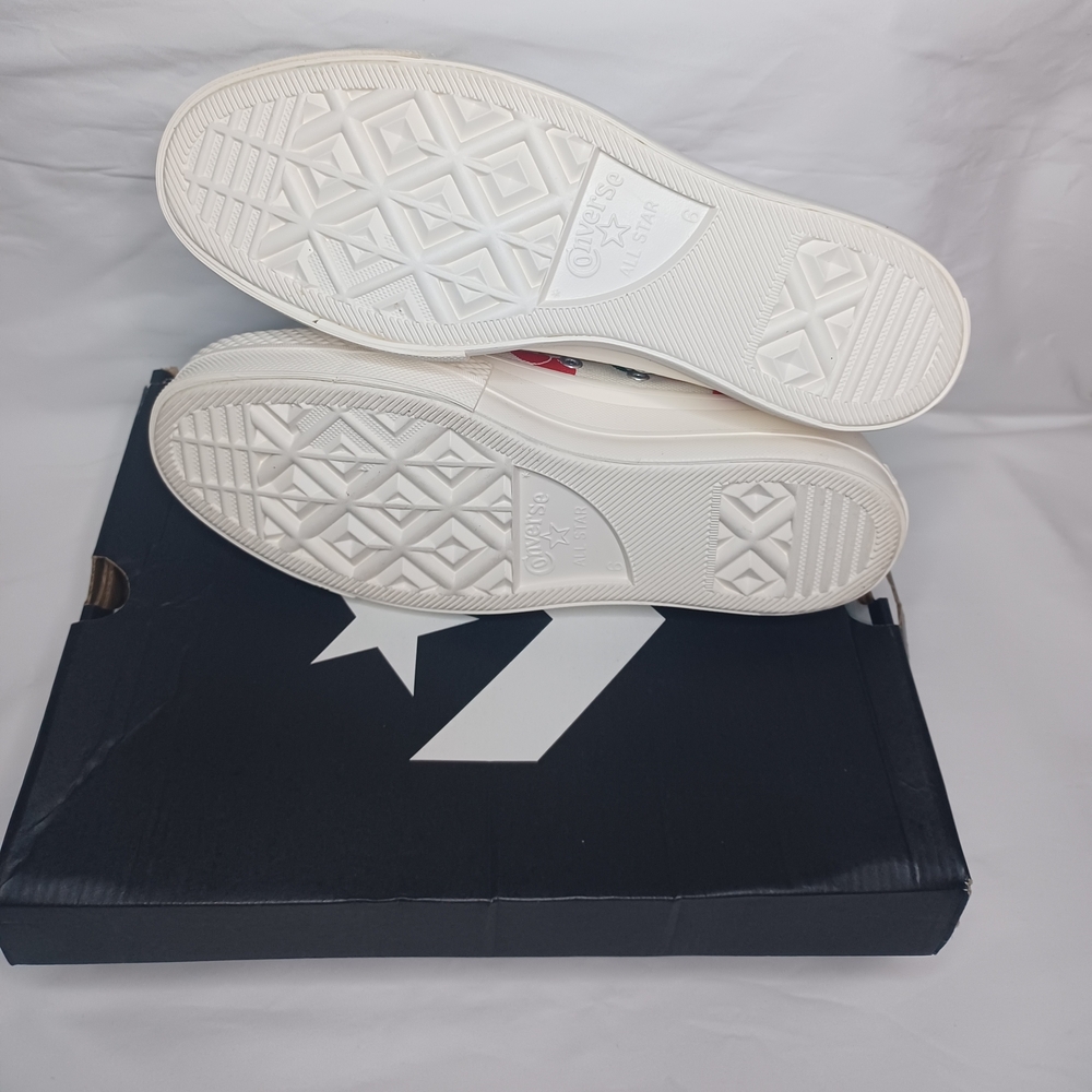 Converse Women's White and Red High-Top Sneakers - Picture 6 of 11